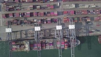 4K Aerial view shot of Commercial Port  video