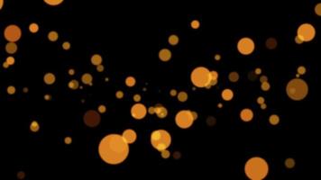 Floating orange bokeh bubbles lights video