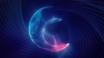 particelle di polvere intrappolate in un cerchio luminoso blu e rosa video