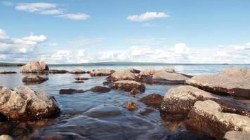 Rocks at Lakefront And Sky video