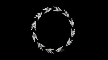 Ladepfeilsymbol auf schwarzer Hintergrundanimation. video