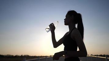 Woman drinking water video
