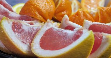 Grapefruit with Slices on place Background video