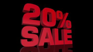 Twenty percent sale animation. video