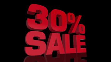 Thirty percent sale animation. video