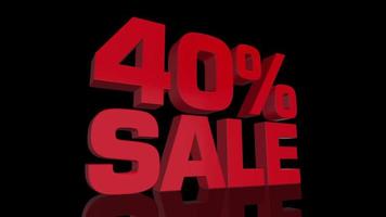 Forty percent sale animation. video