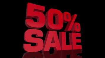 Fifty percent sale animation. video