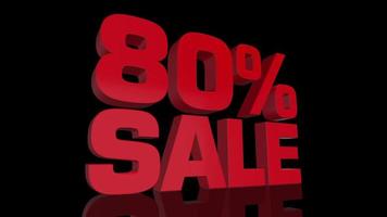 Eighty percent sale animation. video