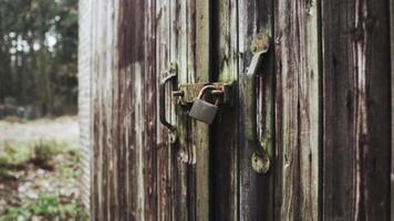 A lock of an abandoned shed video