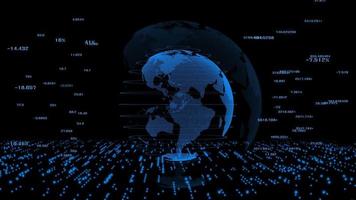 de wereld digitale data cyber technische achtergrond. video