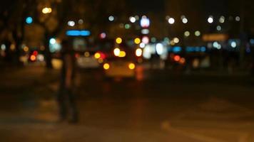 verkeer in de nacht met bokehlichten video