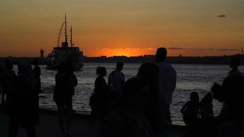 Silhouettes Of The People at Istanbul Kadikoy  video