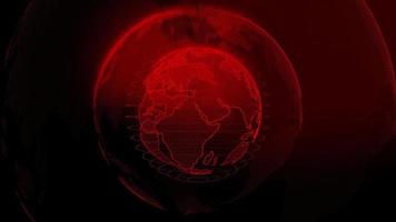 Red world digital form revolves. video