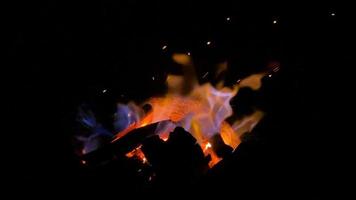 Flames from a bonfire in slow motion.
