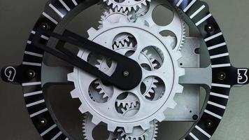 Engranajes de reloj industrial retro en la pared video
