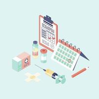 Vaccination calendar isometric vector