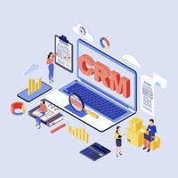 CRM software isometric vector