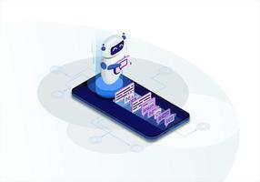 Chatbot isometric messaging vector