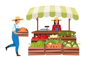 Farmers market vendor vector