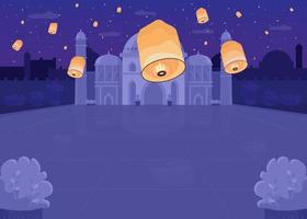 Lantern festival flat vector