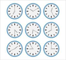 Set of clock flat icon. vector