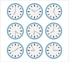 Set of clock flat icon. vector