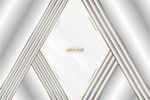 Modern white and gold metallic background vector