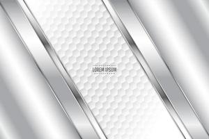 Modern silver and white metallic background vector