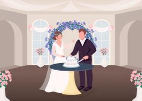 Cutting cake tradition vector