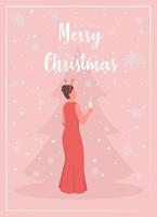 Celebrate Christmas greeting card vector