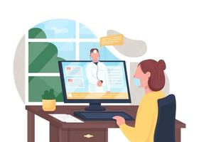 Online doctor consultation vector