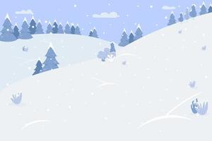 Snow mountains semi vector