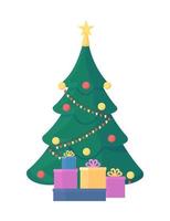 Christmas tree flat vector