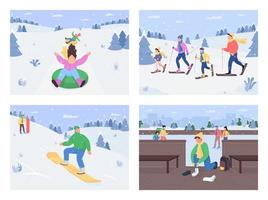 Winter fun activities vector