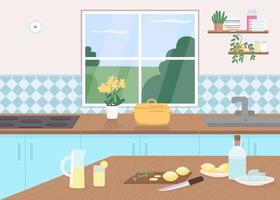 Kitchen counter lemonade vector