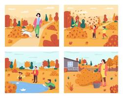 Autumn recreation set vector