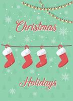 Christmas stockings greeting card