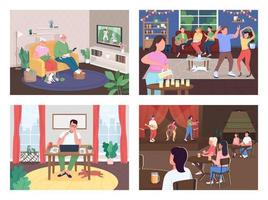 Entertainment activities set vector