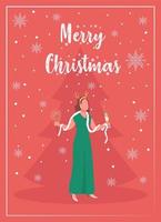 Winter holiday party greeting card vector