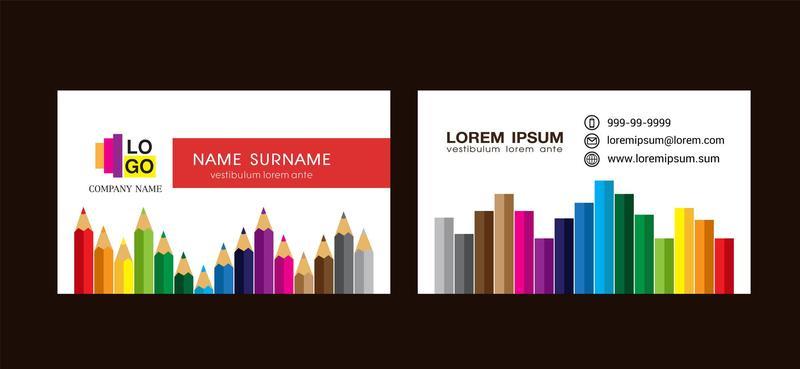 Business Card Template, pencils design