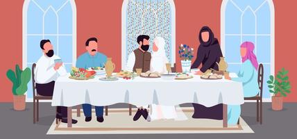 cena de boda musulmana vector
