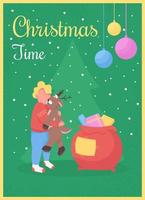 Christmas time greeting card vector