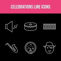 Unique Celebration Line App Set vector