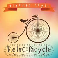 Retro bicycle on colorful background. vector