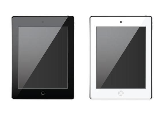 New realistic tablet black and white mockup