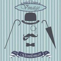 Retro gentleman elements set vector