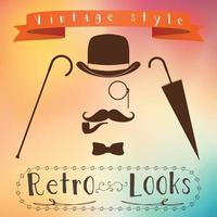 Retro gentleman elements set vector