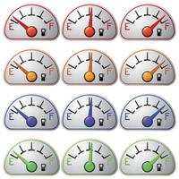 Fuel meter set isolated on white background vector