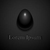 Stylish creative black glossy easter egg logo vector