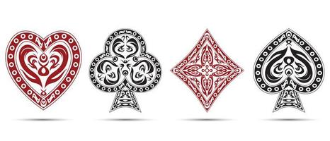 Spades, hearts, diamonds, clubs poker symbols vector